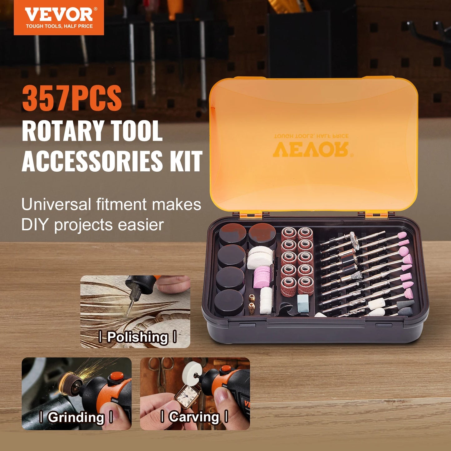 VEVOR Rotary Tool Accessories Kit 357 Piece Set for Carving