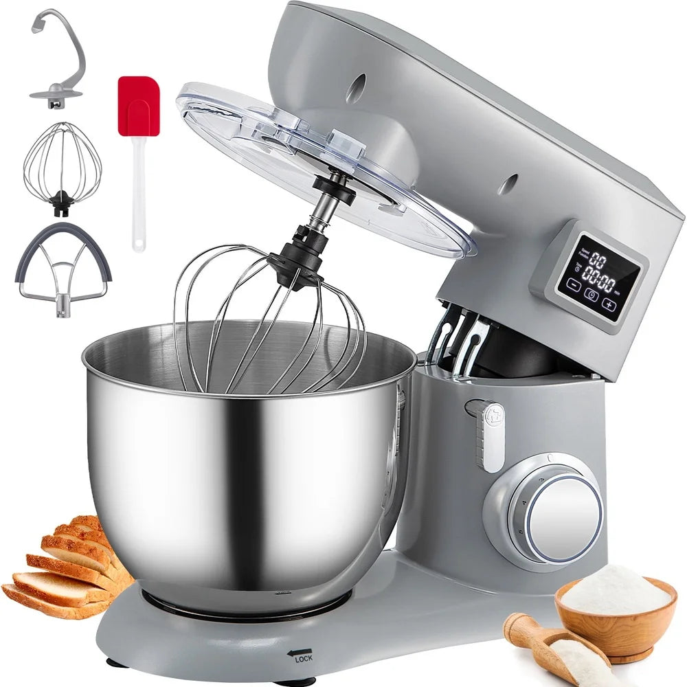 450W Stand Mixer with 7.4Qt Stainless Steel Bowl and LCD Control