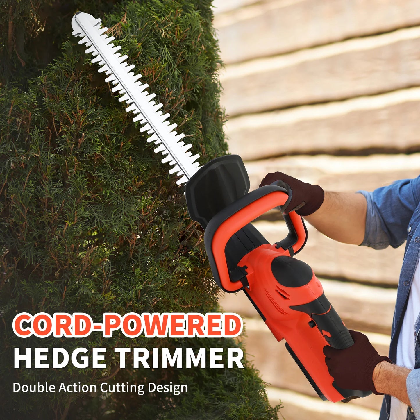 Cordless 22 Inch Electric Hedge Trimmer with Battery Charger
