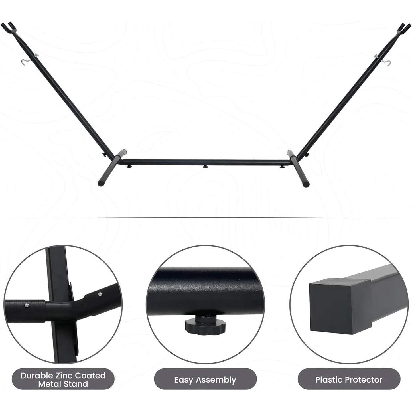 Double Hammock with Space Saving Stand and Carrying Case