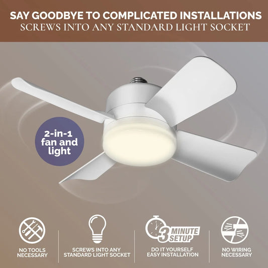 XMSJ Ceiling Fan With Light Remote Control 3 Speeds Indoor