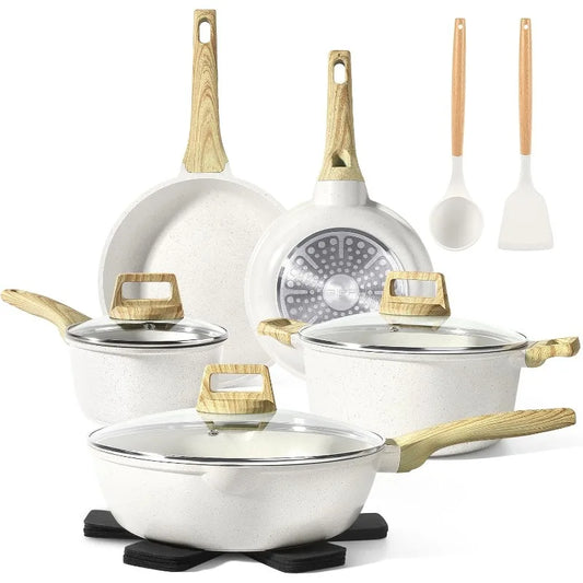 Hign-Concerned 14 Piece Nonstick Granite Cookware Set