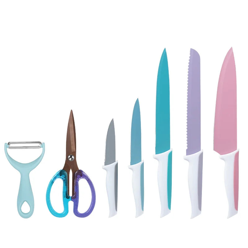 High Carbon Stainless Steel Kitchen Knife Set With Magnet Holder