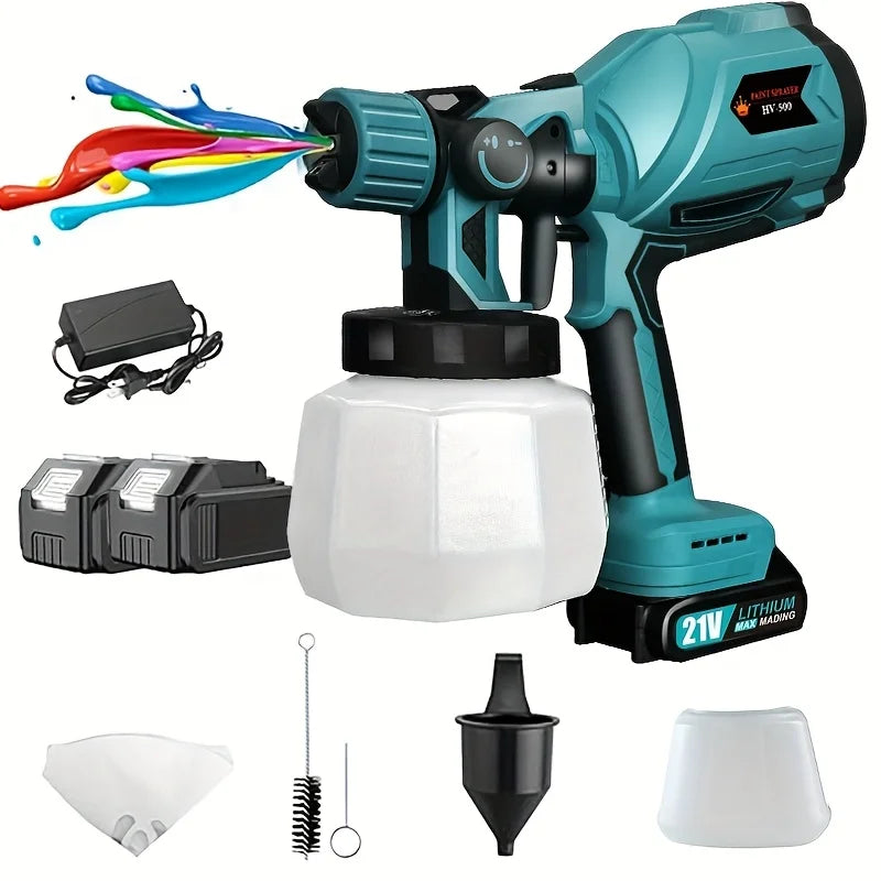 Cordless Electric Spray Gun Paint Sprayer 21V Battery