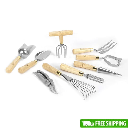 XMSJ 9 Piece Stainless Steel Gardening Tool Set