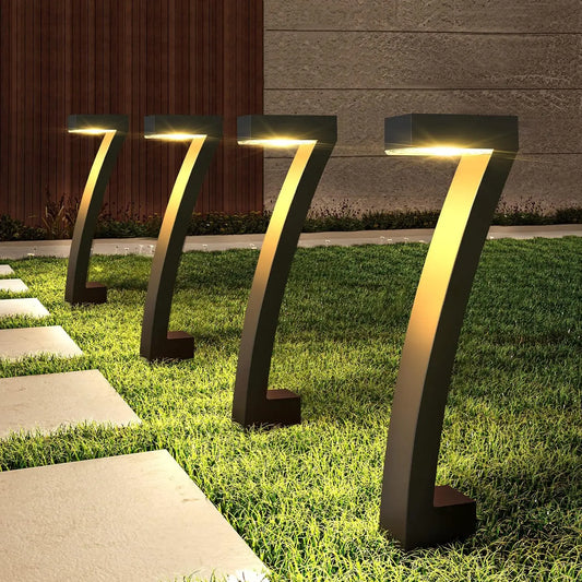6 Pack Solar Outdoor Pathway Lights with Auto On Off Function
