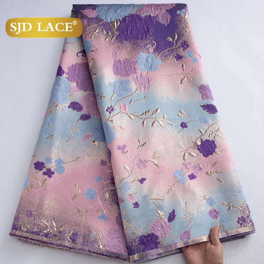 SJD LACA Nigerian Brocade Lace Damask Jacquard Fabrics