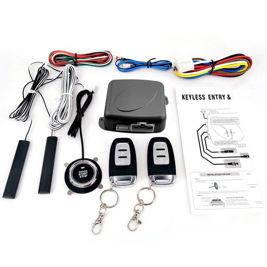 9Pcs Keyless Entry Engine Start Alarm System for Cars