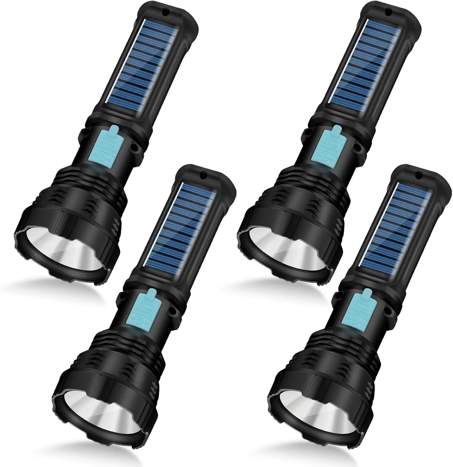 Electric Solar Handheld Flashlight With 2000mAh Battery