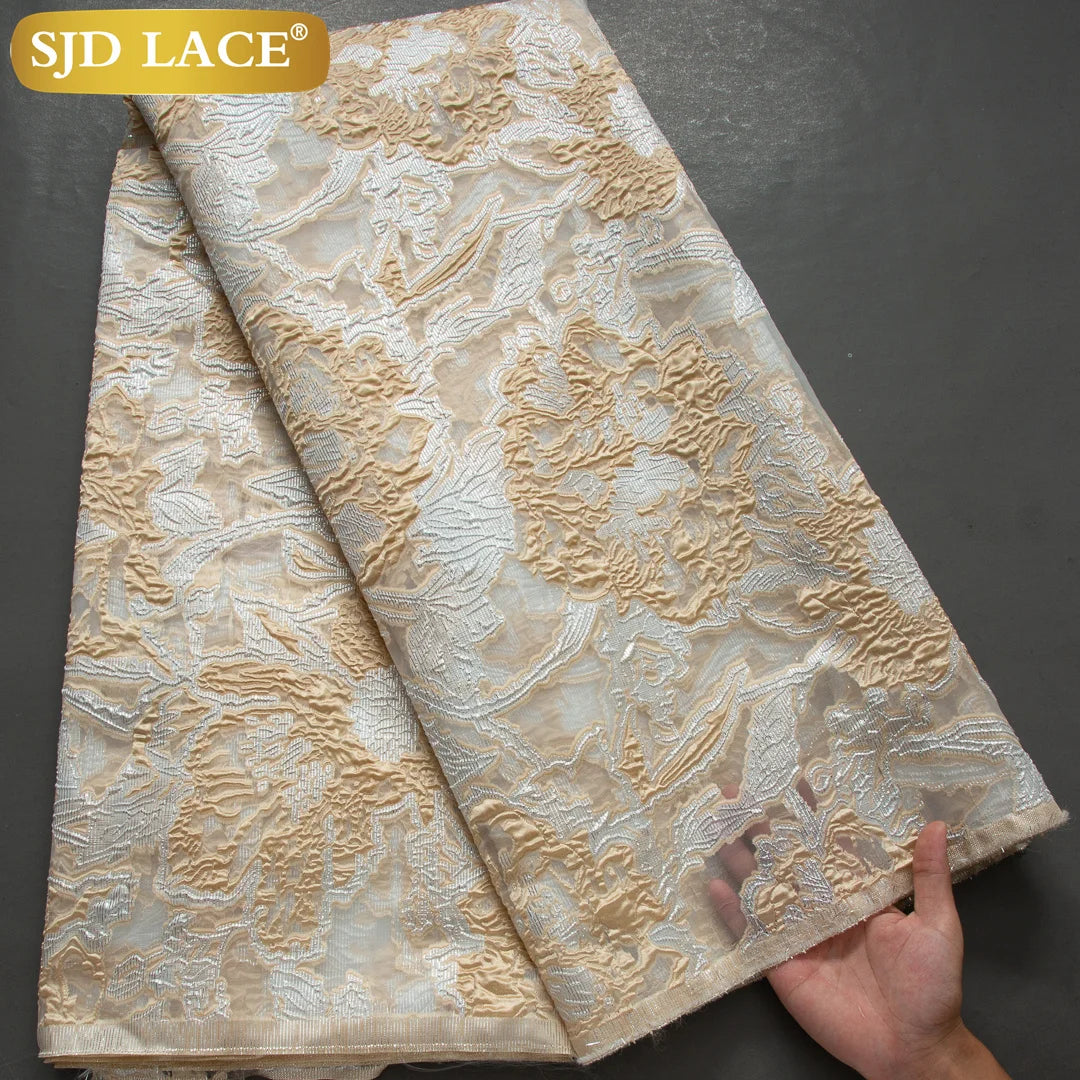 SJD LACA Nigerian Brocade Lace Damask Jacquard Fabrics