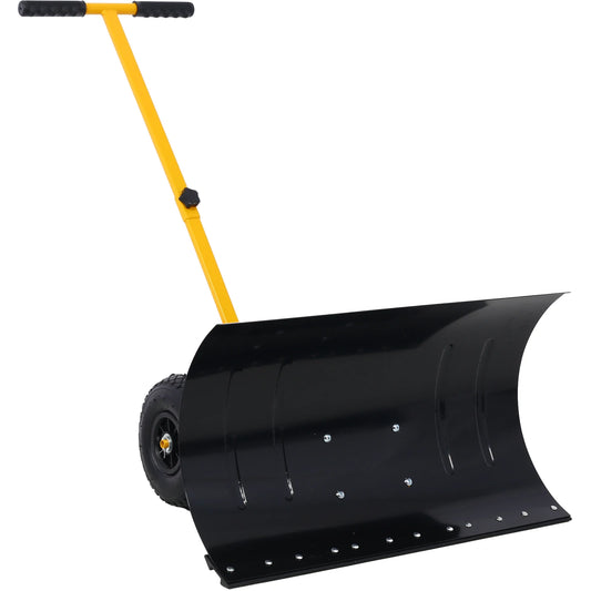 Hign-concerned Snow Shovel With Wheels And Adjustable Handle