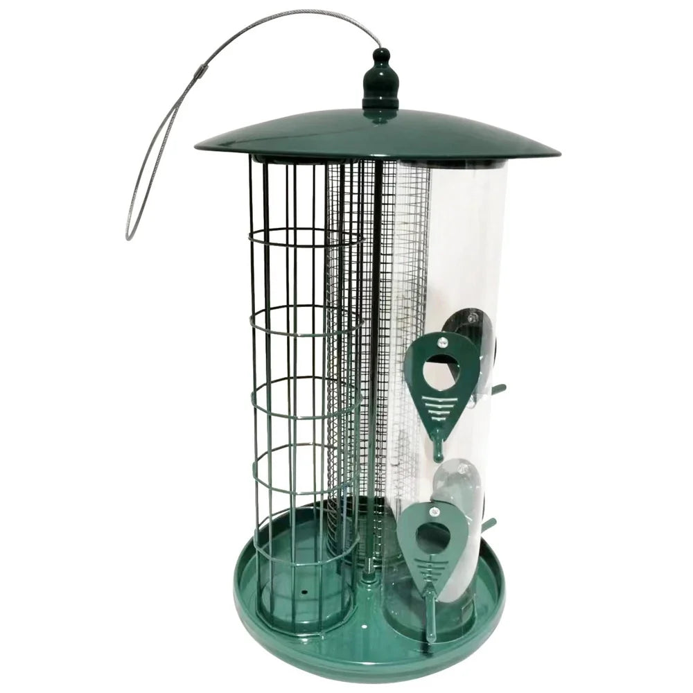 XMSJ 3 In 1 Metal Hanging Bird Feeder With 3 Feeding Ports