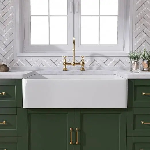 Fireclay Farmhouse Apron Front Sink Undermount Single Bowl
