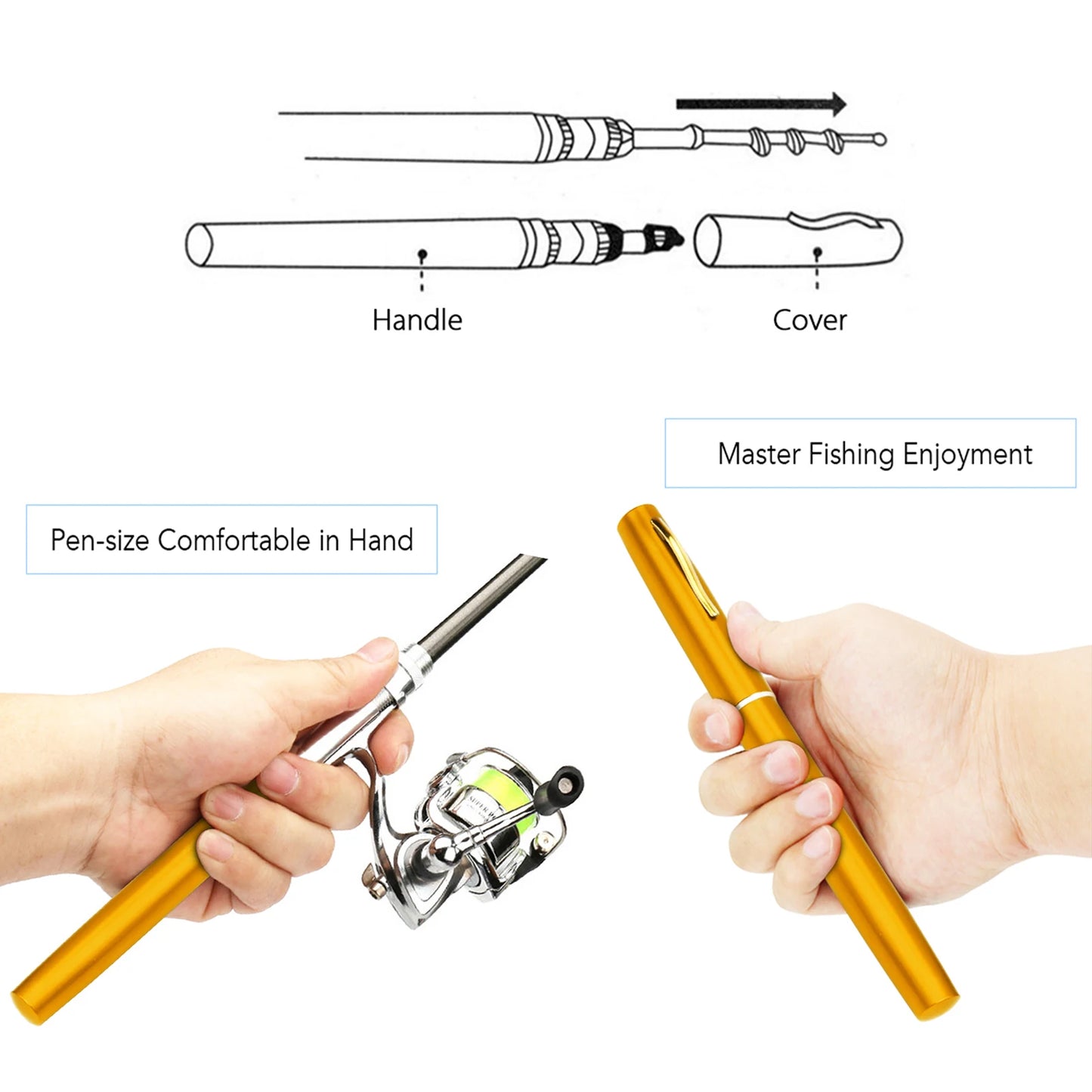 Tomshoo Pocket Collapsible Fishing Rod Reel Combo Kit