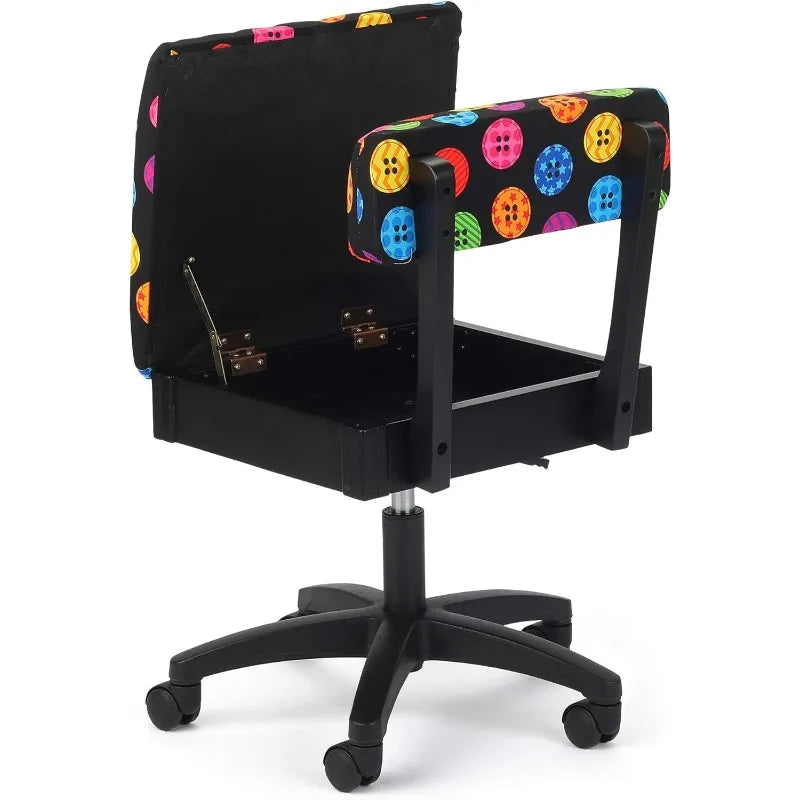 Adjustable Height Hydraulic Sewing and Craft Chair with Storage
