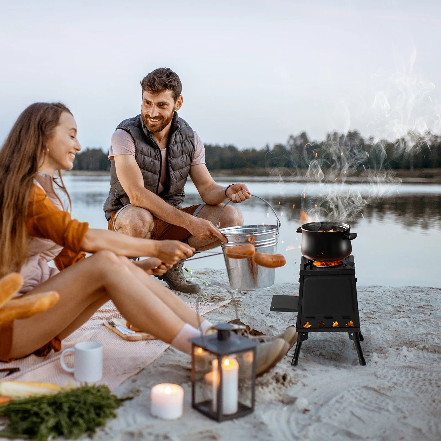 Portable Wood Camping Stove for Outdoor Adventures 27cm x 34cm