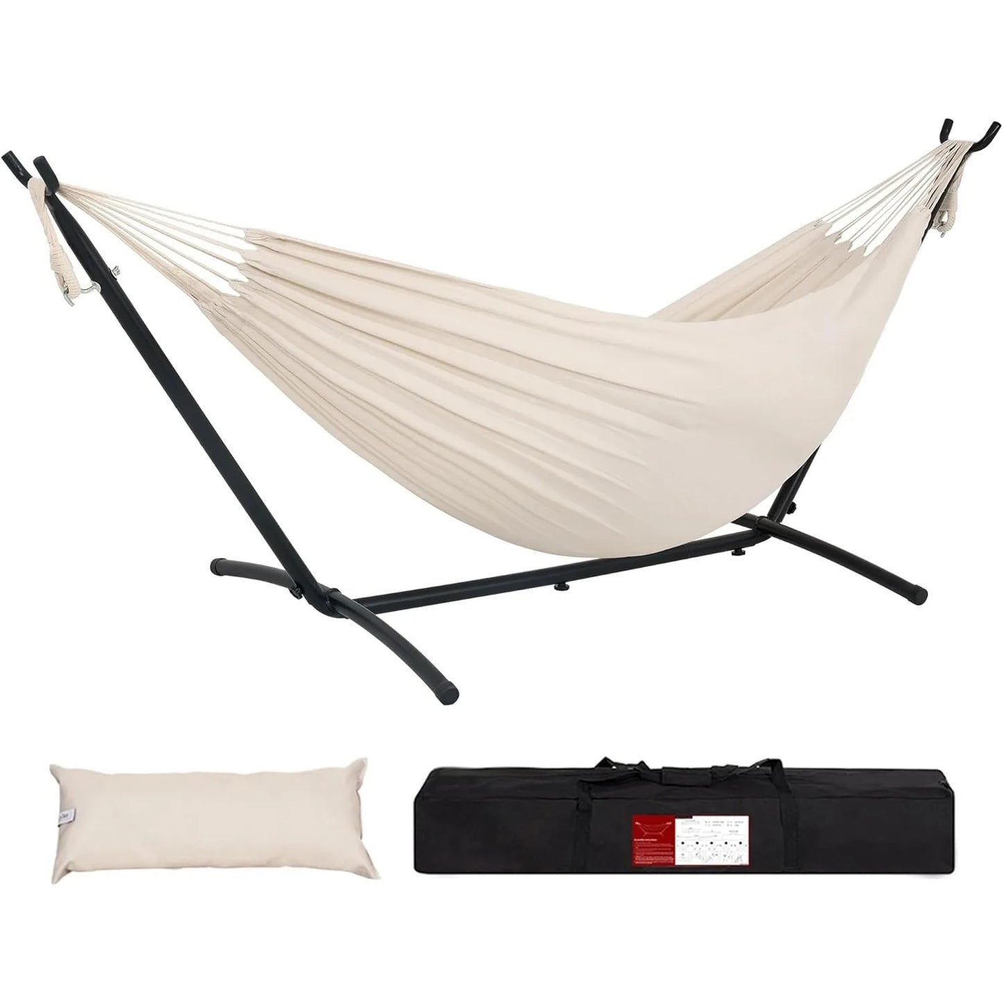 Double Hammock with Space Saving Stand and Carrying Case