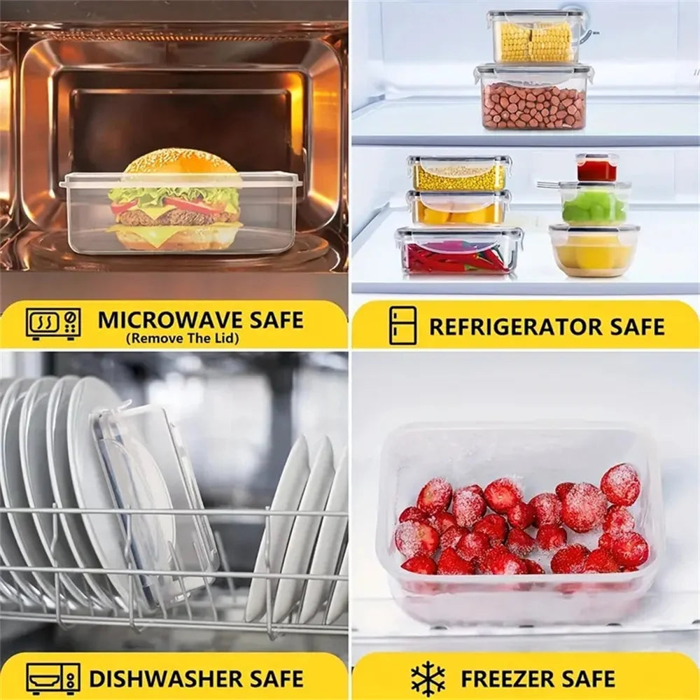24pcs Reusable Kitchen Storage Container Set with Flip Lids