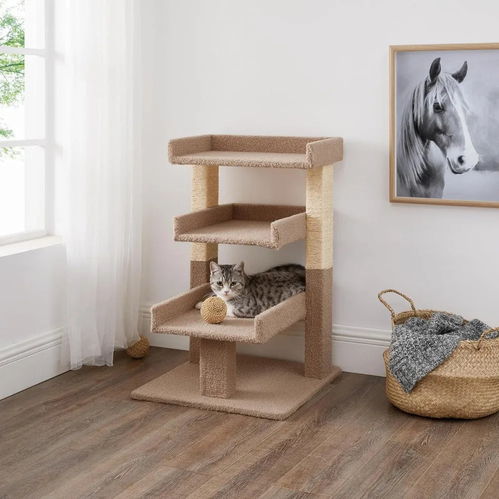 Nala Cat Tree Tower for Large Cats Multi Level with Scratching Post