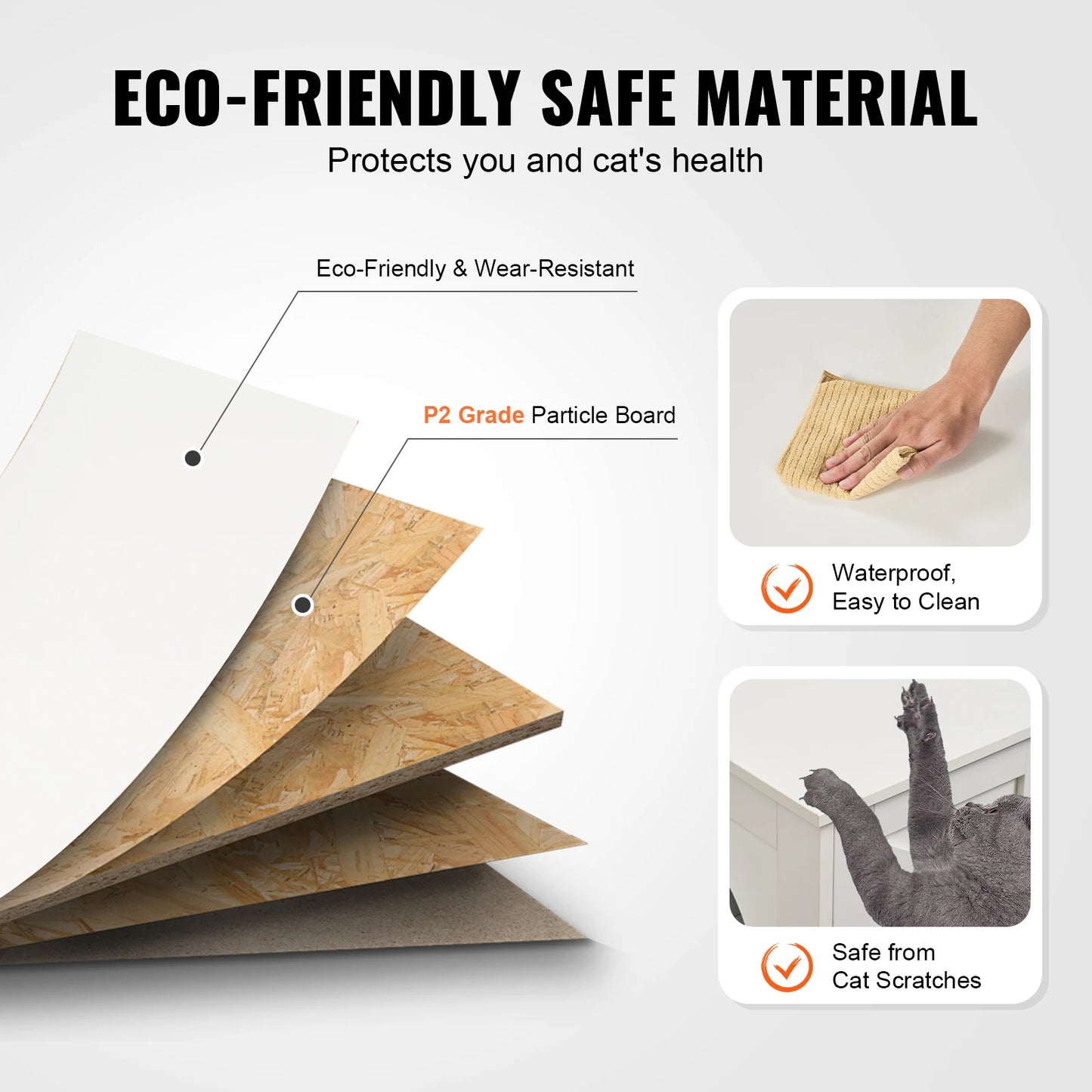 SucceBuy Cat Litter Box Enclosure Furniture For Cats