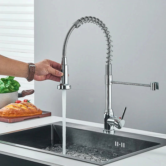 Wanmivezlo Chrome Pull Down Kitchen Faucet With Spray Head