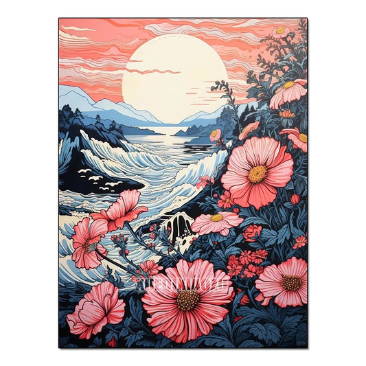 Qiziteng Diamond Painting Sailboat Waves Sunset Mosaic