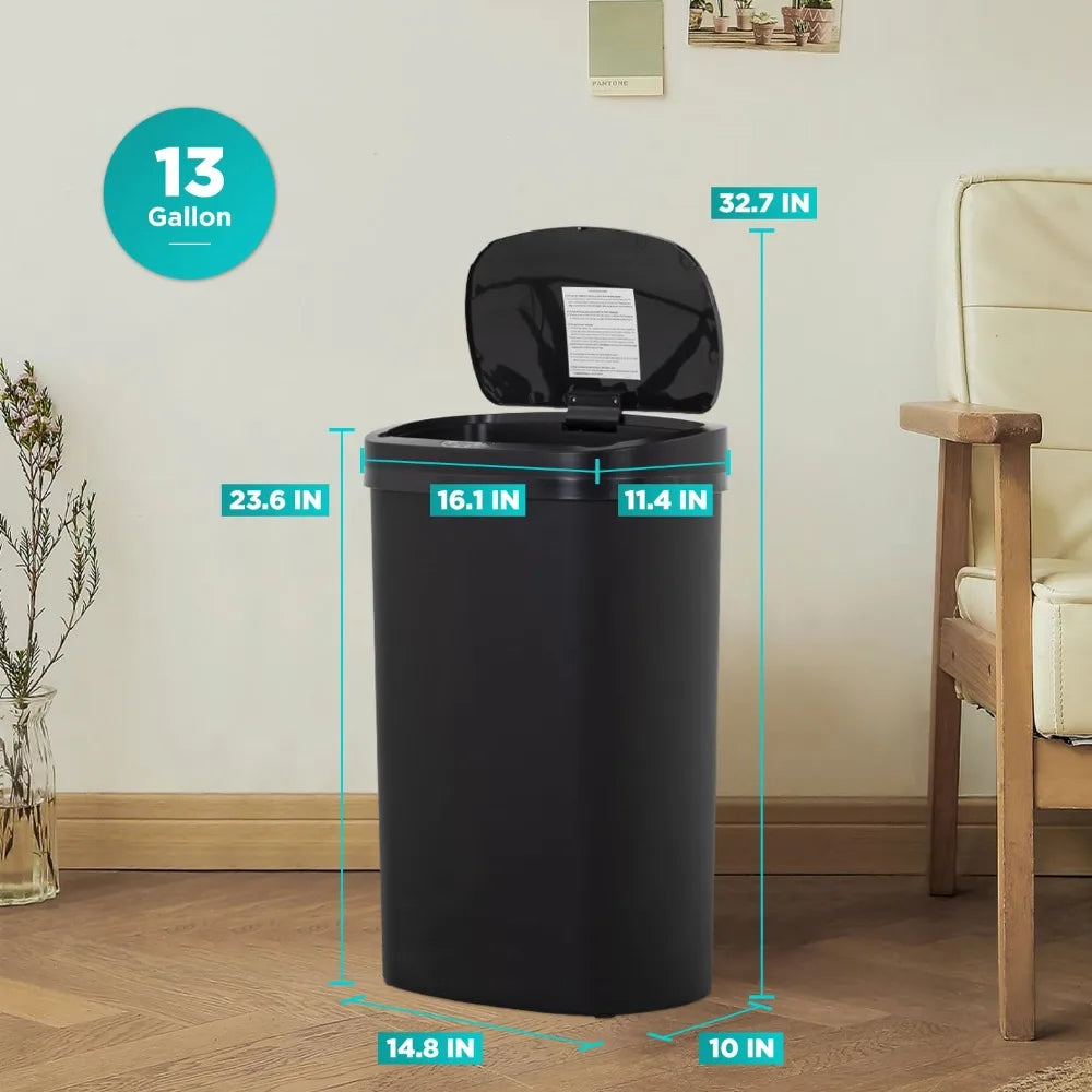 Automatic Kitchen Trash Can with Lid by NoEnName