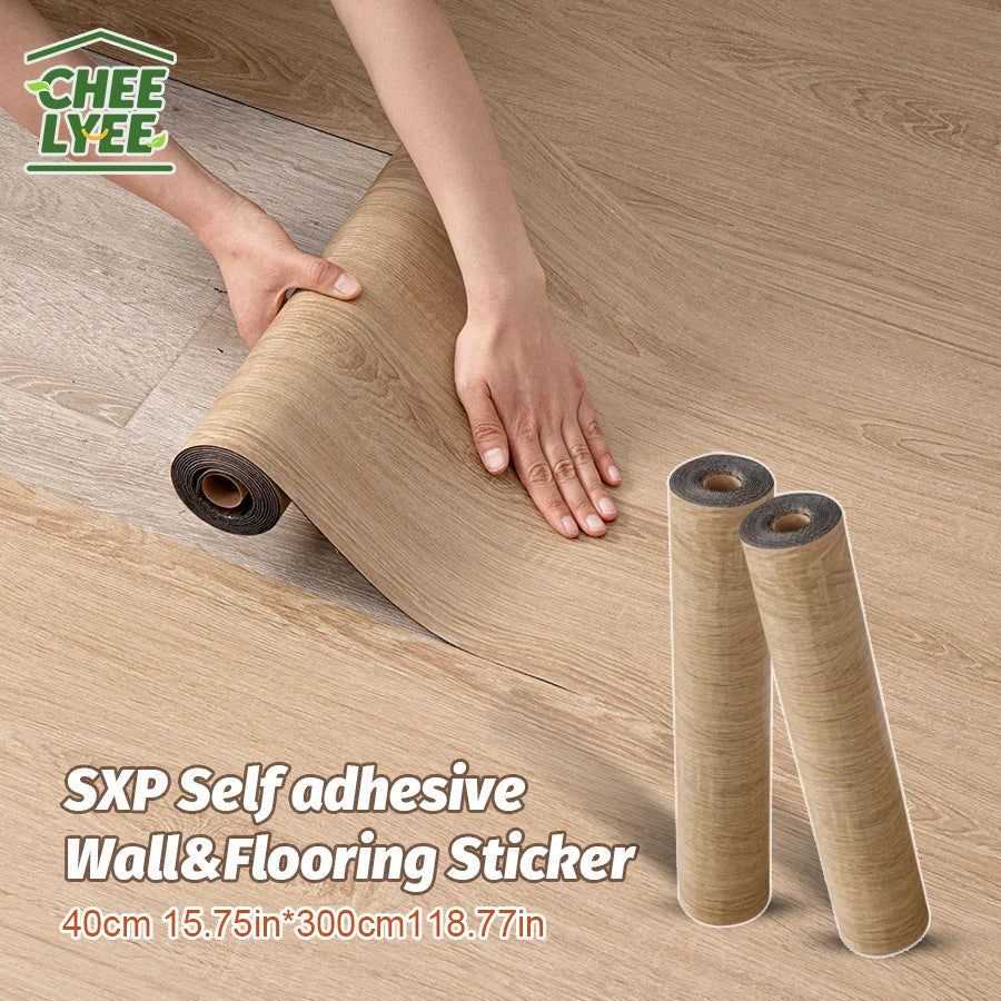 2 Rolls Self Adhesive Wall Floor Sticker Wood Grain Marble