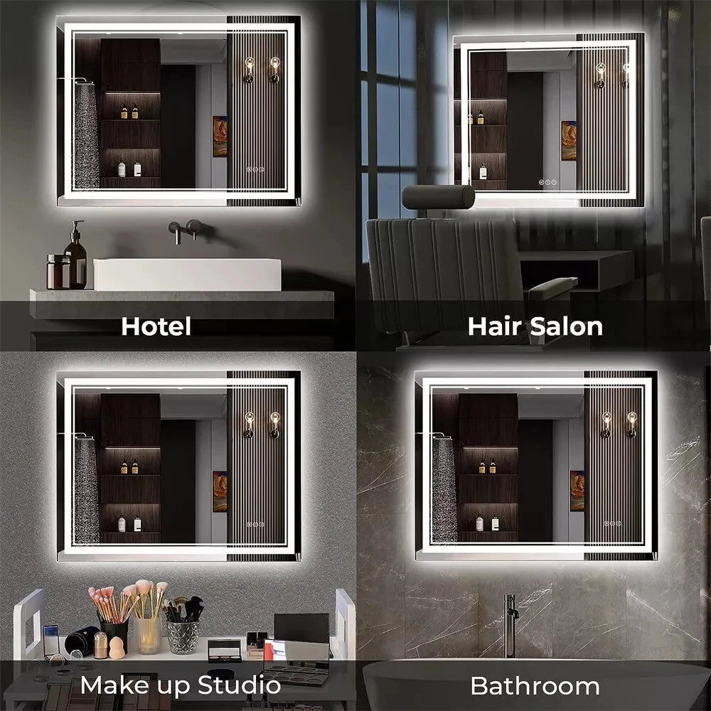 Wisfor LED Backlit Bathroom Mirror Dimmable Vanity Wall