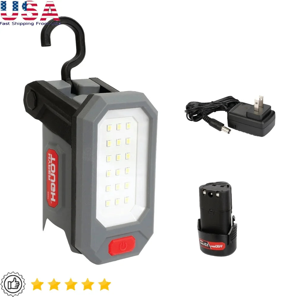 XMSJ 12V Max 800 Lumen Cordless LED Work Light Charger
