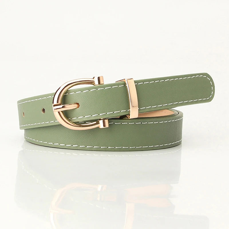 Classic PU Leather Women Belt Buckle Waist Dress Accessory
