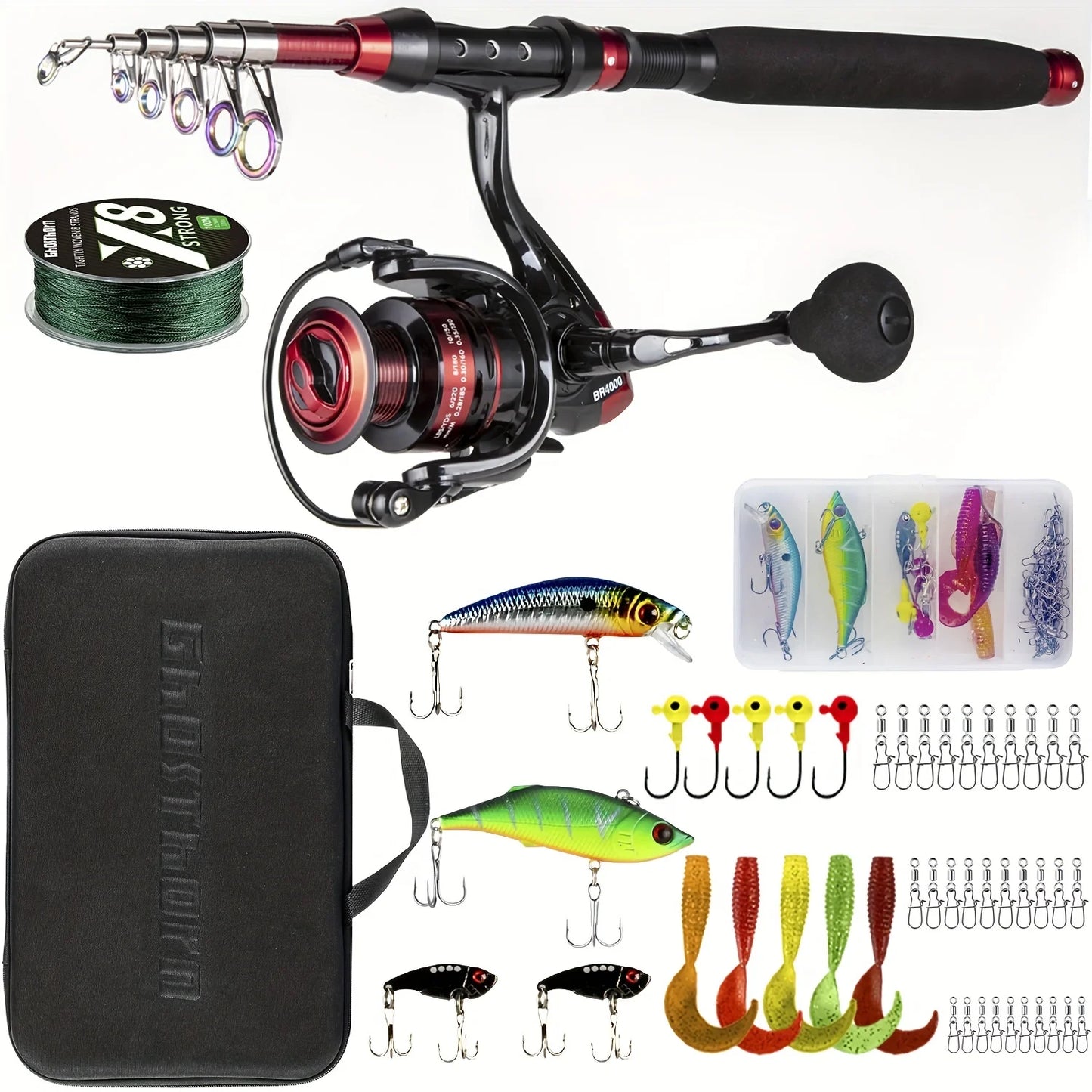 Ghosthorn Telescopic Fishing Rod And Reel Combo Kit