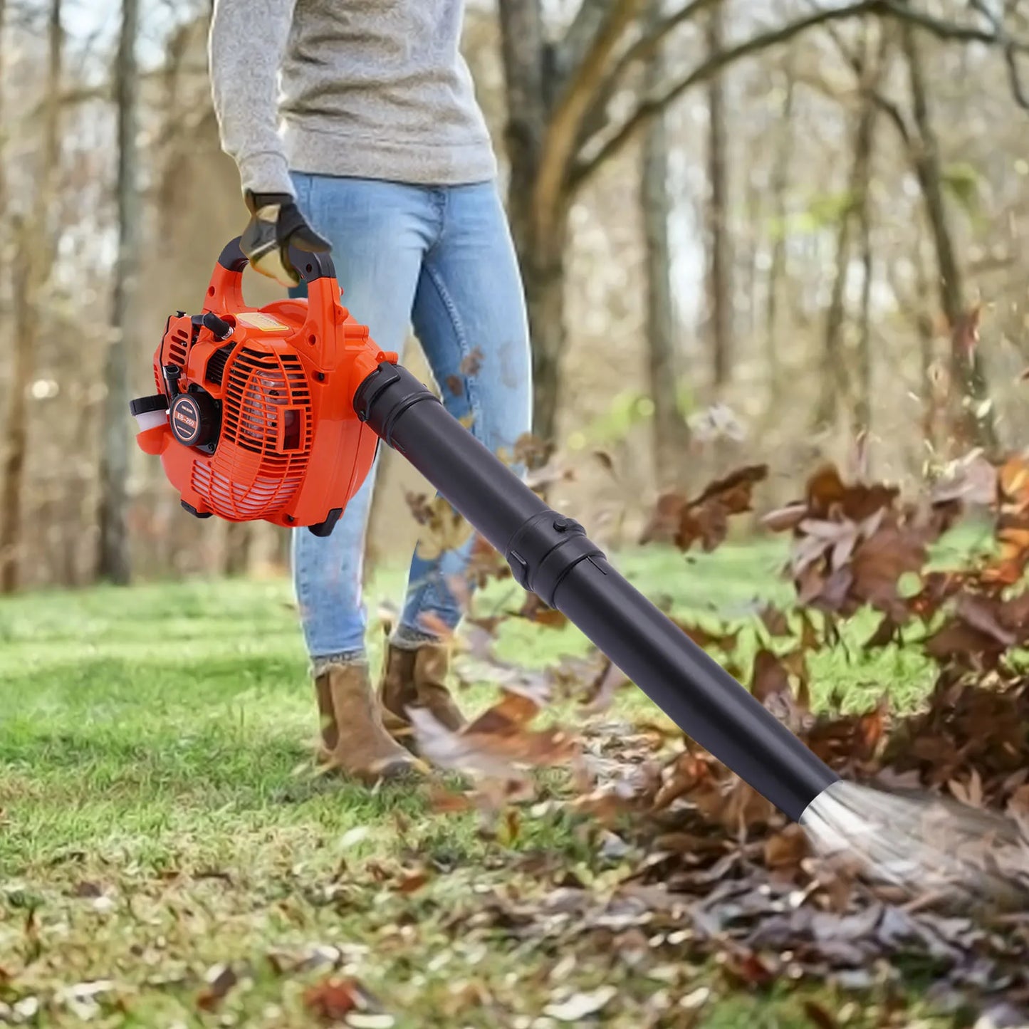 Gas Leaf Blower 25.4CC Commercial Handheld Lawn Cleaning Tool