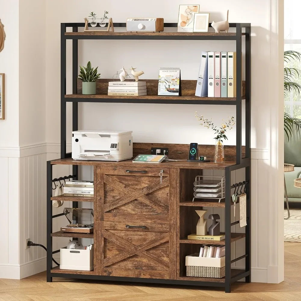 Filing Cabinet with Lock and Charging Station