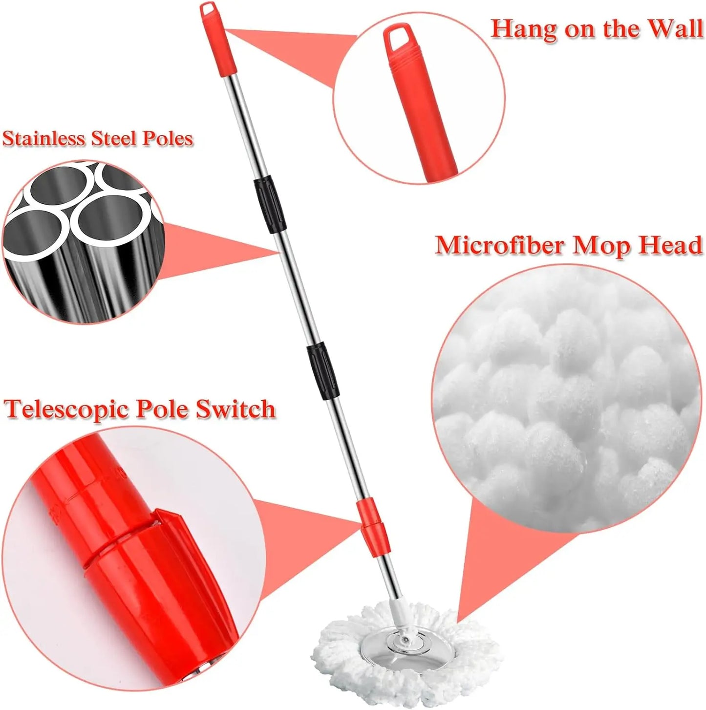 CN 360 Degree Spin Mop Bucket Set with Adjustable Handle