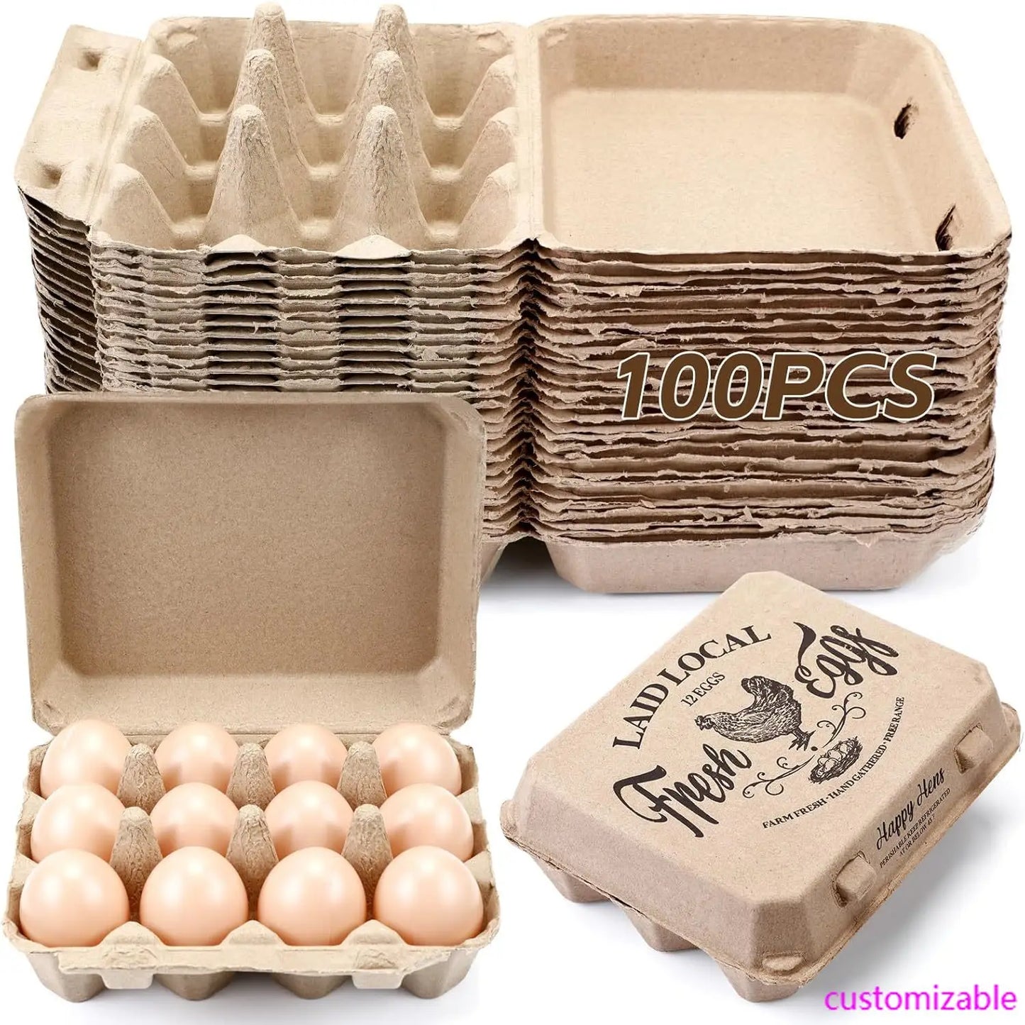 XMSJH Egg Carton 100 Pack 12 Count Vintage Recycled Paper