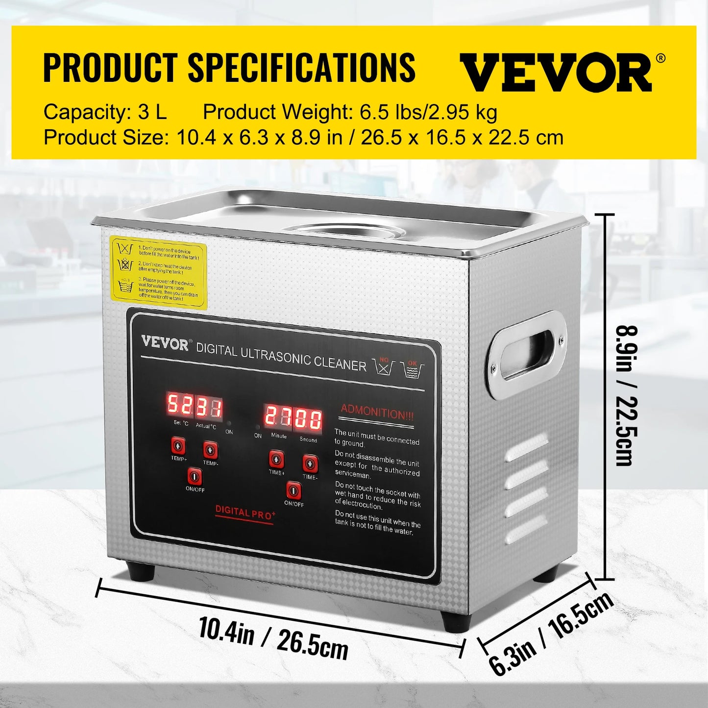 VEVOR Ultrasonic Cleaner Portable Heated Washing Machine