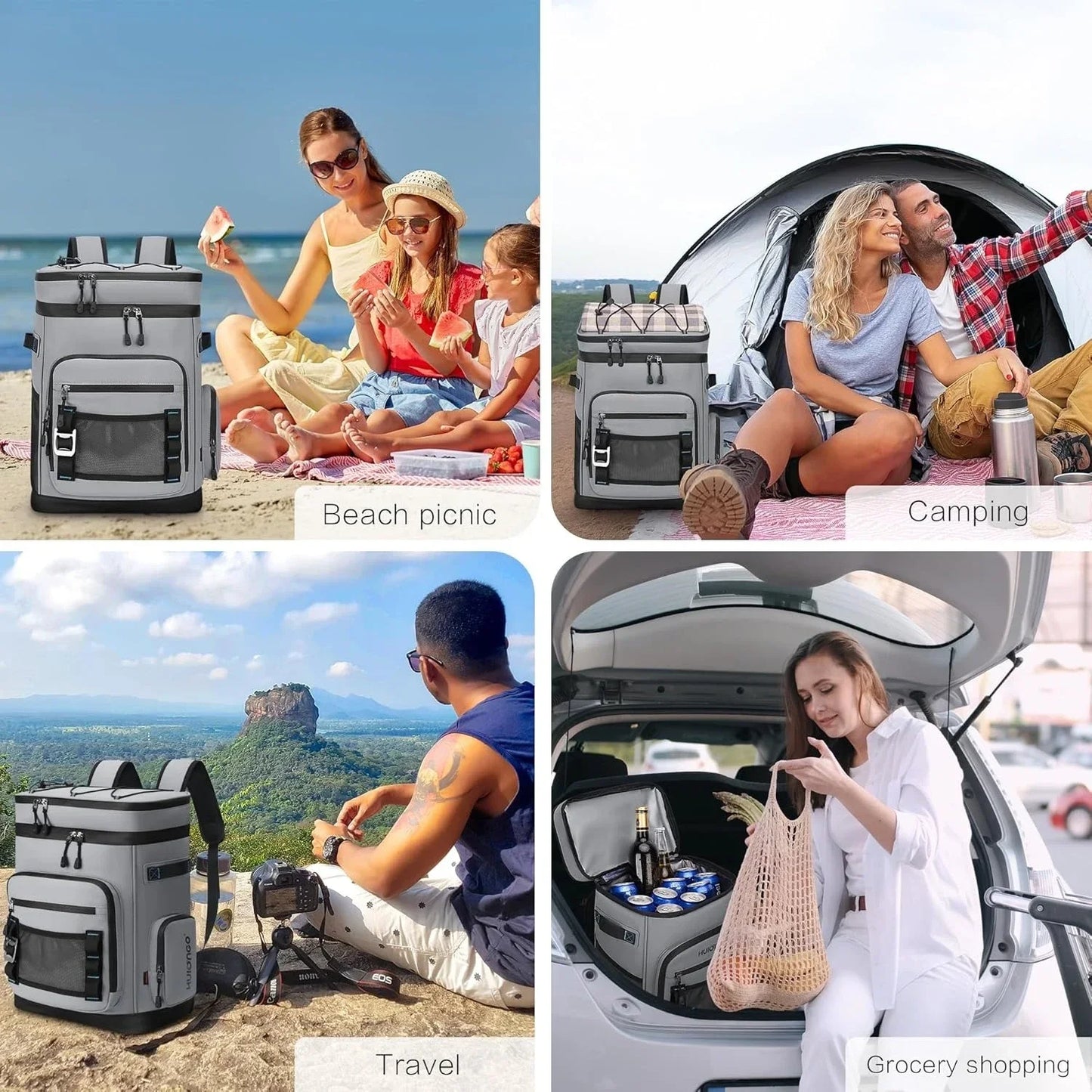 Large Waterproof Insulated Cooler Backpack for Outdoor Use