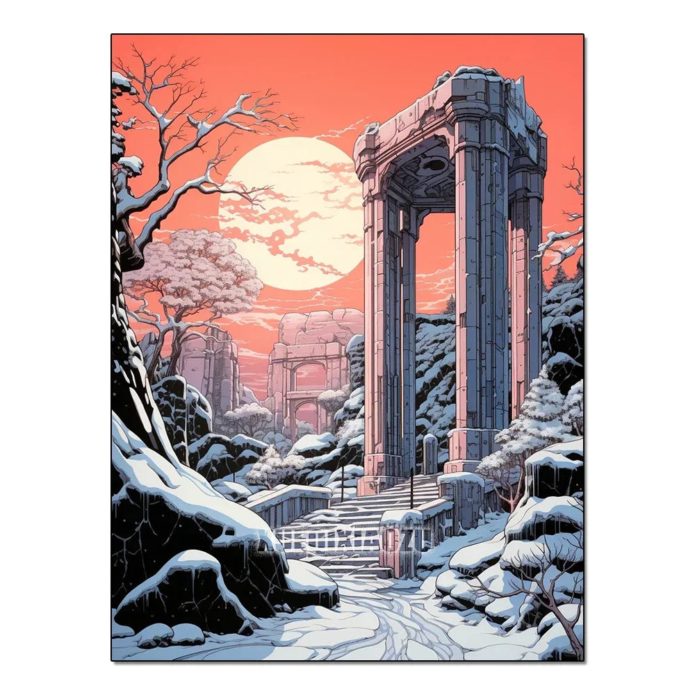 Qiziteng Diamond Painting Sailboat Waves Mosaic Wall Kit