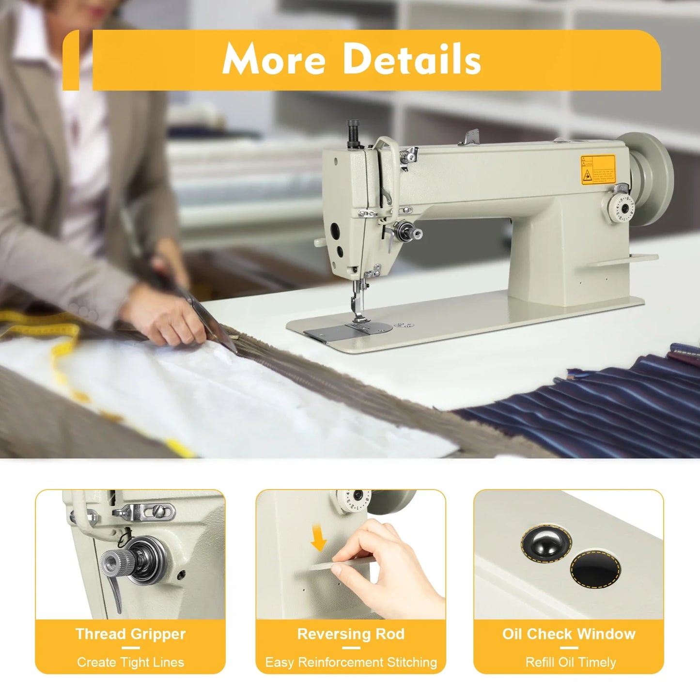 Heavy Duty Industrial Sewing Machine 3000 Stitch Per Minute