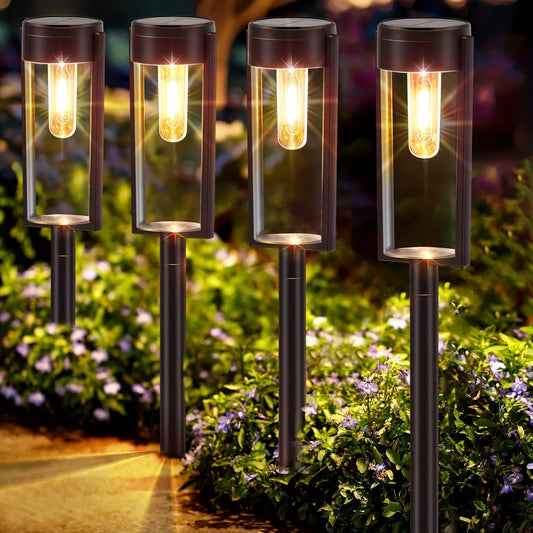 Upgraded Solar Pathway Lights 6/12 Pack for Outdoor Use