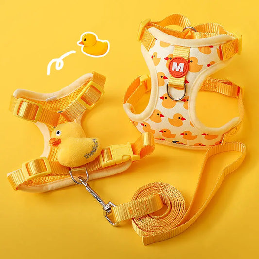 Guangdong Cartoon Duck Adjustable Dog Harness Leash Set