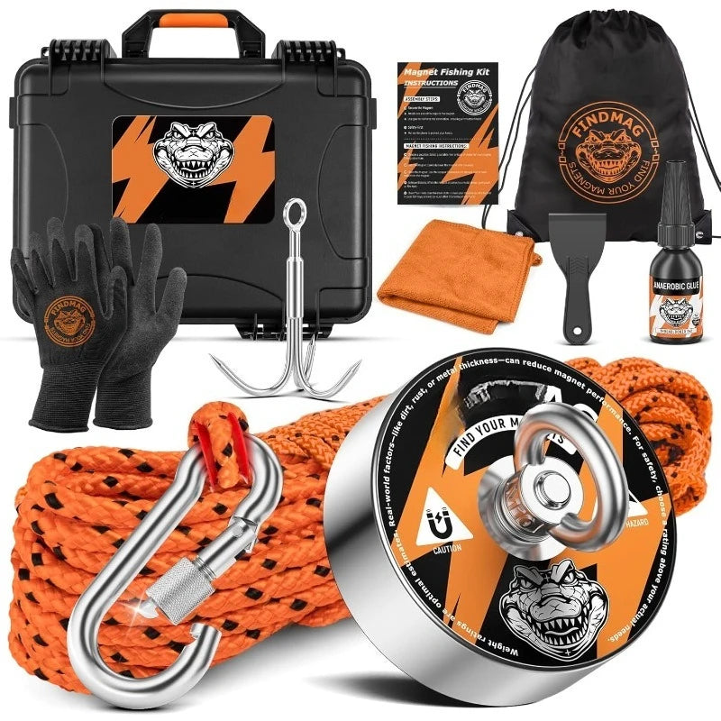 Strong Fishing Magnet Kit with Carry Case and Accessories