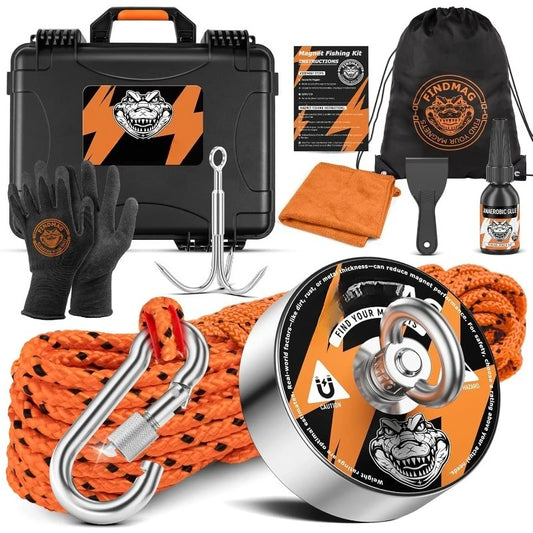 Strong Fishing Magnet Kit with Carry Case and Accessories