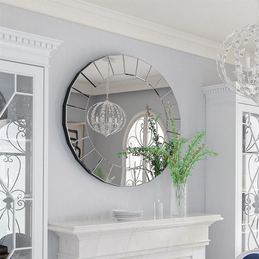 Wisfor Round Venetian Ornate Wall Mirror Living Room
