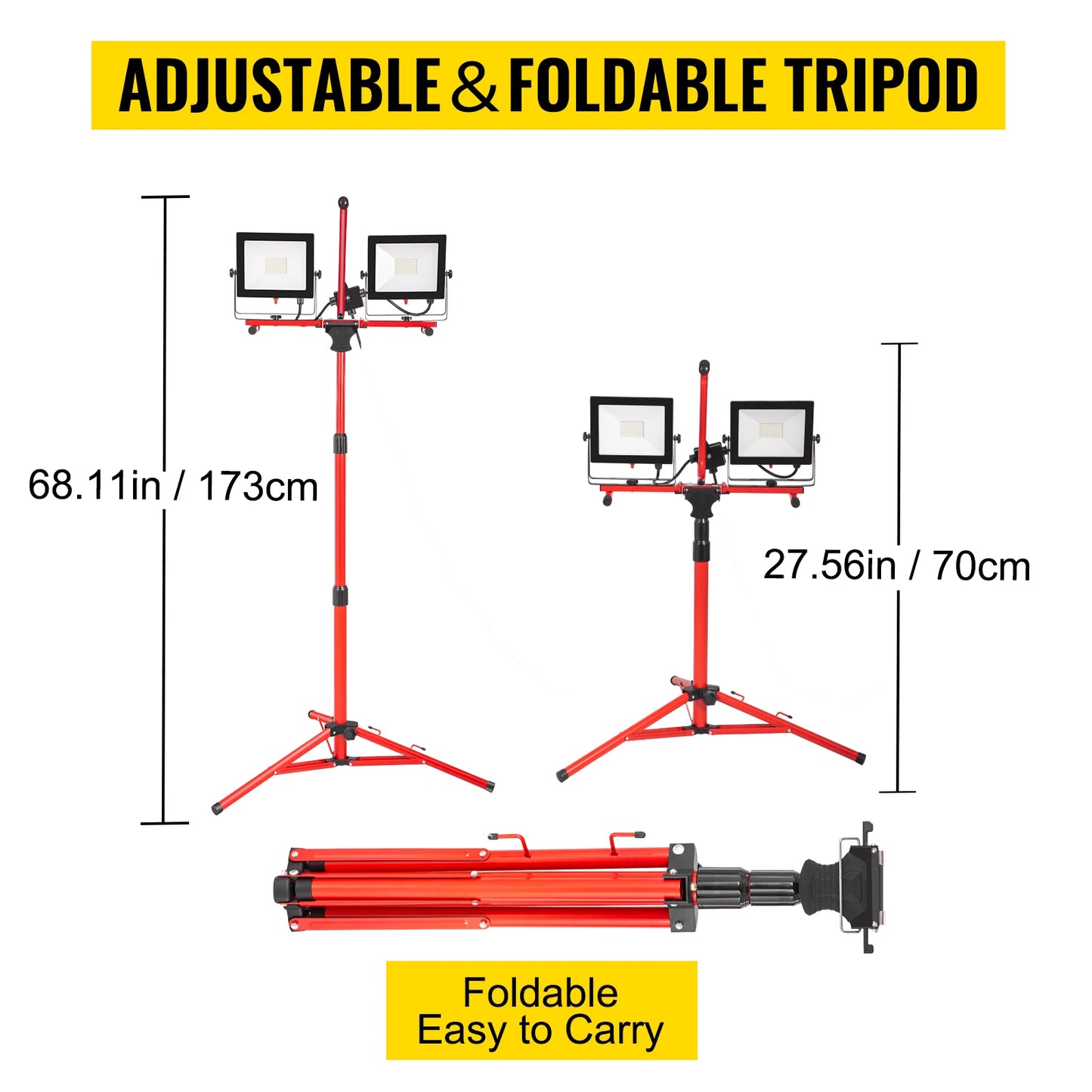 SucceBuy LED Work Light Dual Head With Tripod Stand