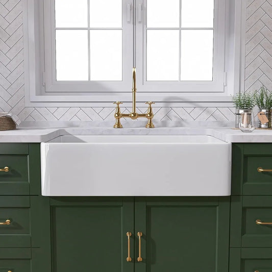 Fireclay Farmhouse Apron Front Sink Undermount Single Bowl