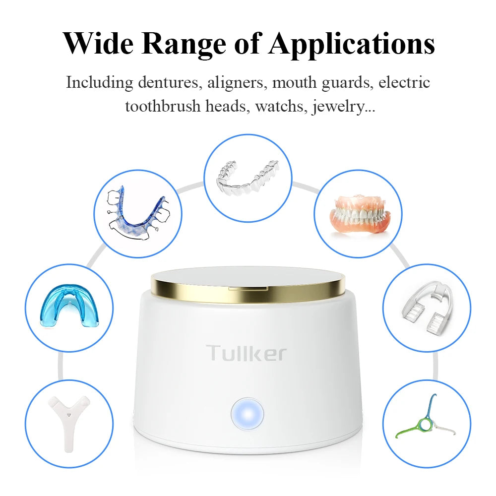 Tullker Ultrasonic Retainer Cleaner with UV Light for Jewelry