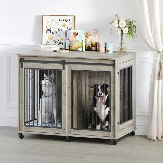 Hign-concerned Dog Crate Furniture With Divider For Dogs