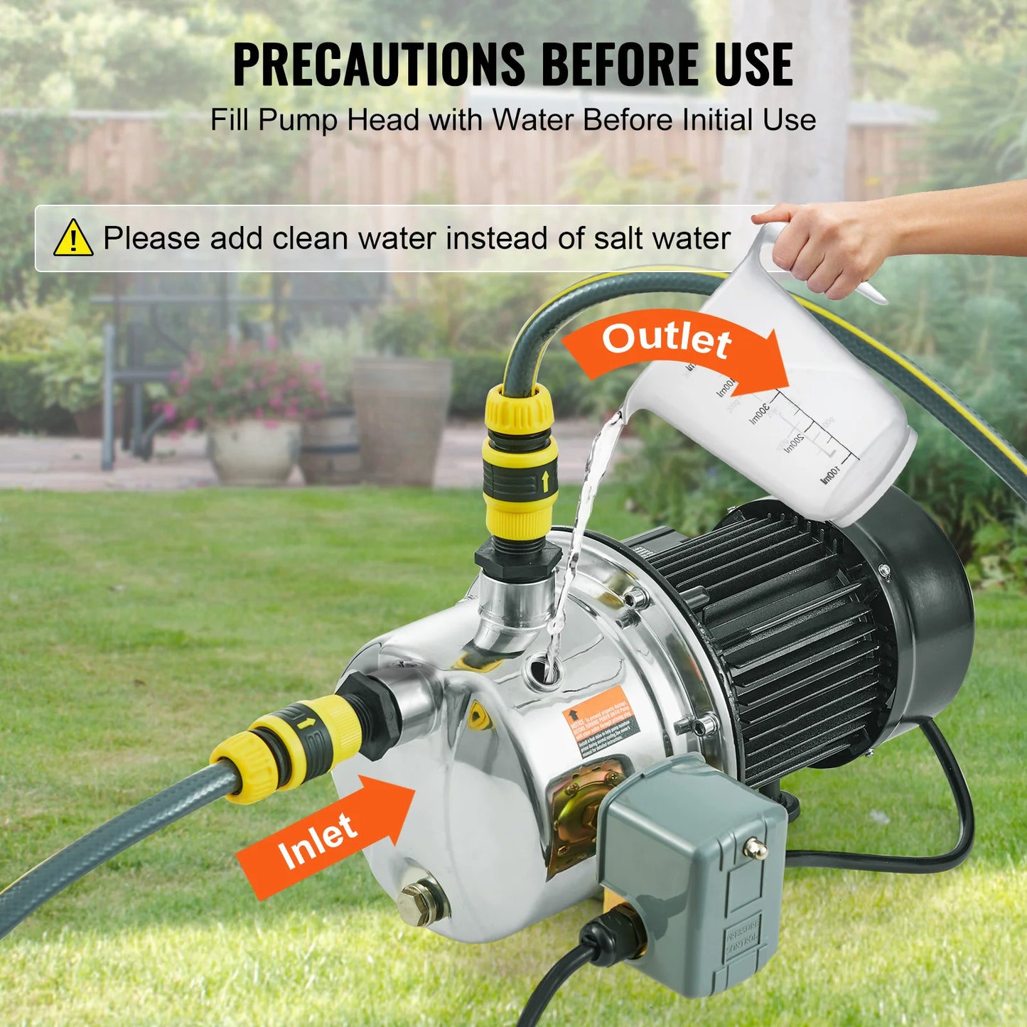 Succebuy Shallow Well Jet Pump 115V Cast Iron Stainless